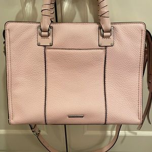 NWOT Rebecca Minkoff Medium Bree Satchel Pebbled Pink Leather Purse Handbag